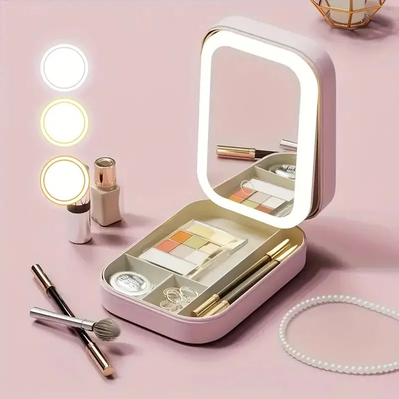 The GlamGlow LED Mirror Makeup Case | Travel Organizer Bag - YNOM cornerstore
