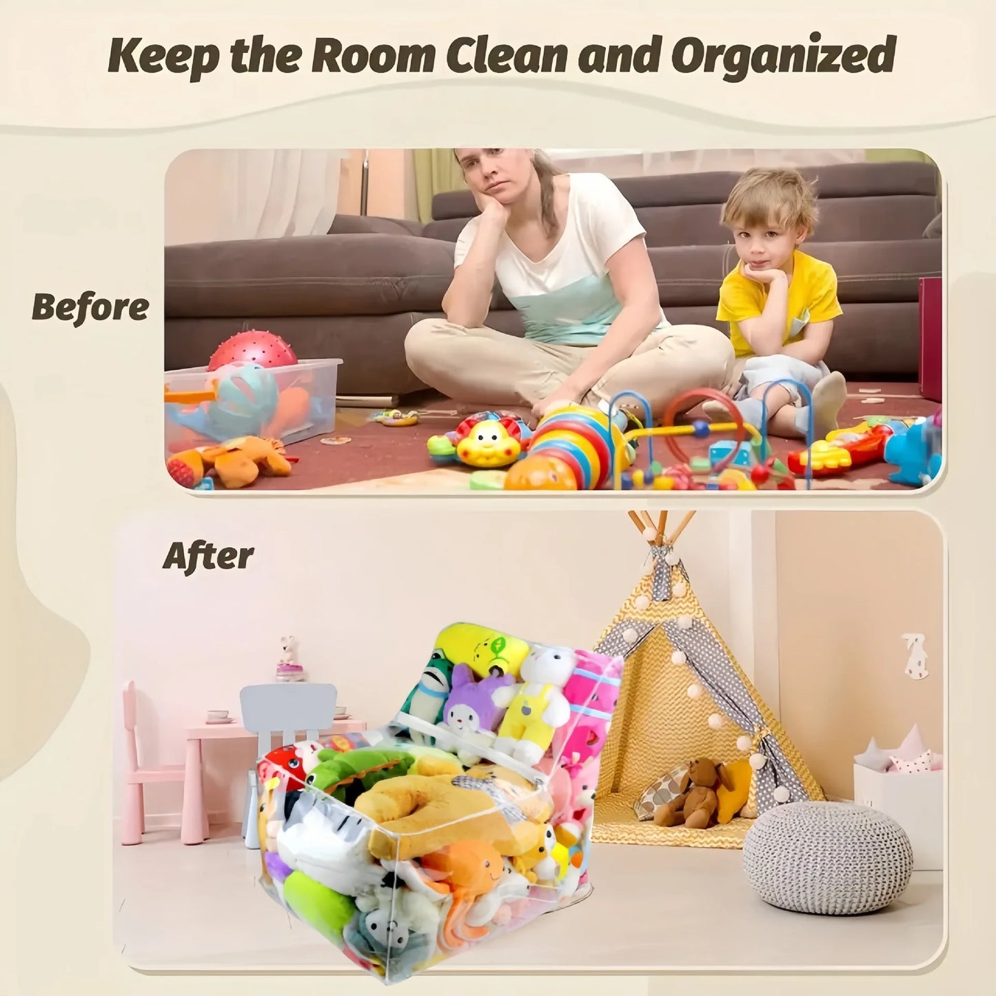 The CozyStash 2-in-1 Stuffed Animal Storage & Bean Bag Chair - YNOM cornerstore
