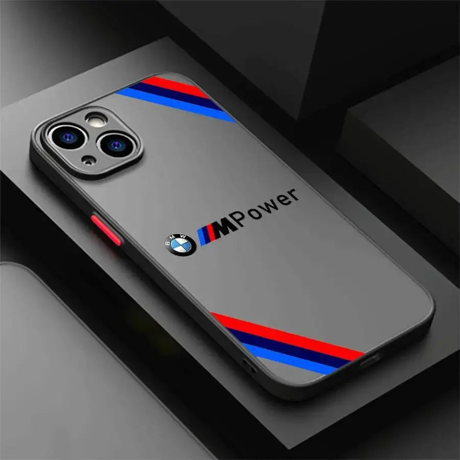 BMW Luxury Sports Car Design Shockproof Case for iPhone 16 15 14 13 12 11 Pro Max XR XS X SE – Transparent Black Edge Cover FLOVAR Global Store
