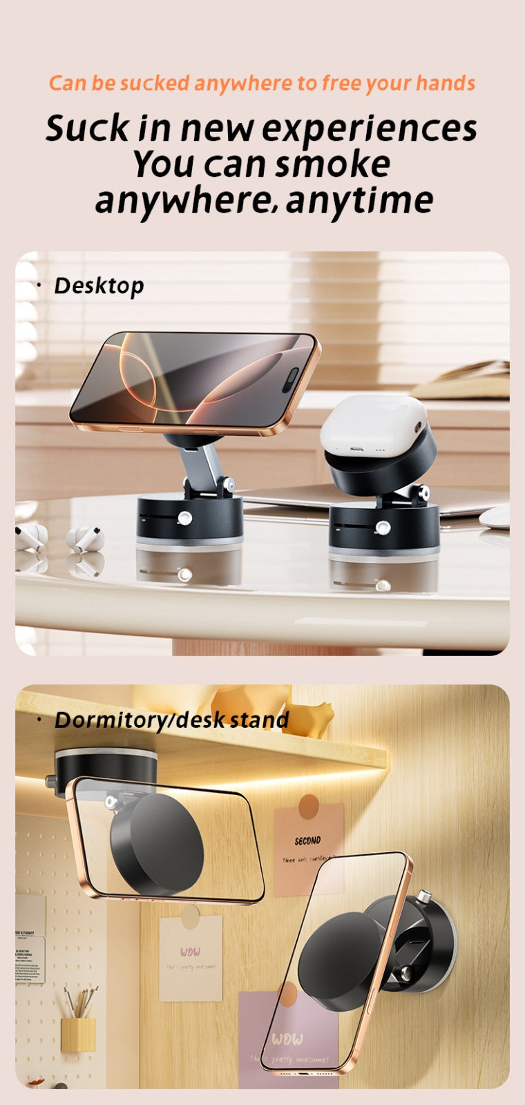 OmniMount Foldable Vacuum-Grip Phone Holder | For Car, Desk & Travel CJDropshipping