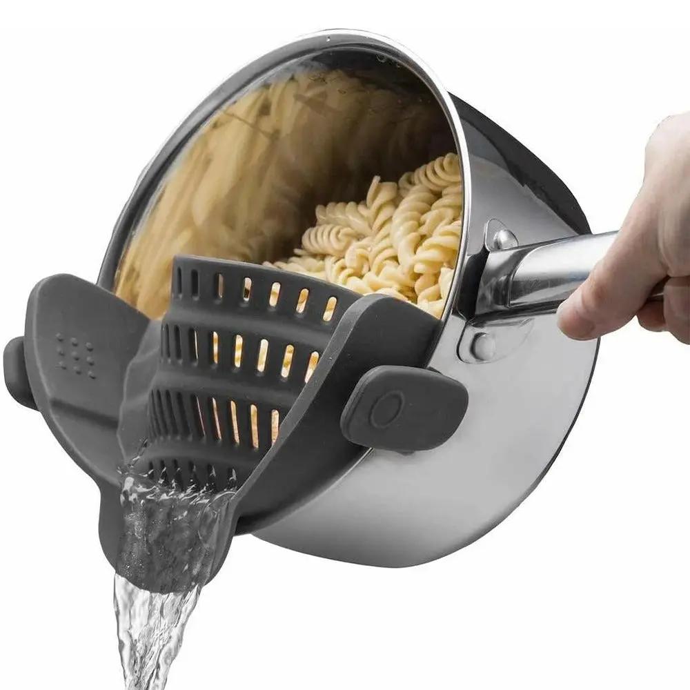 StrainWise Clip-On Silicone Strainer | The Hands-Free Draining Hack - YNOM