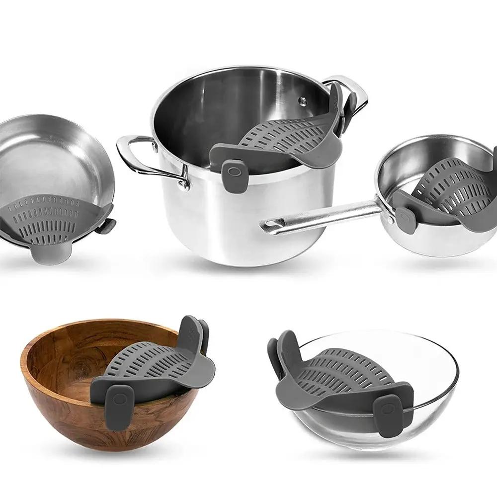 StrainWise Clip-On Silicone Strainer | The Hands-Free Draining Hack - YNOM